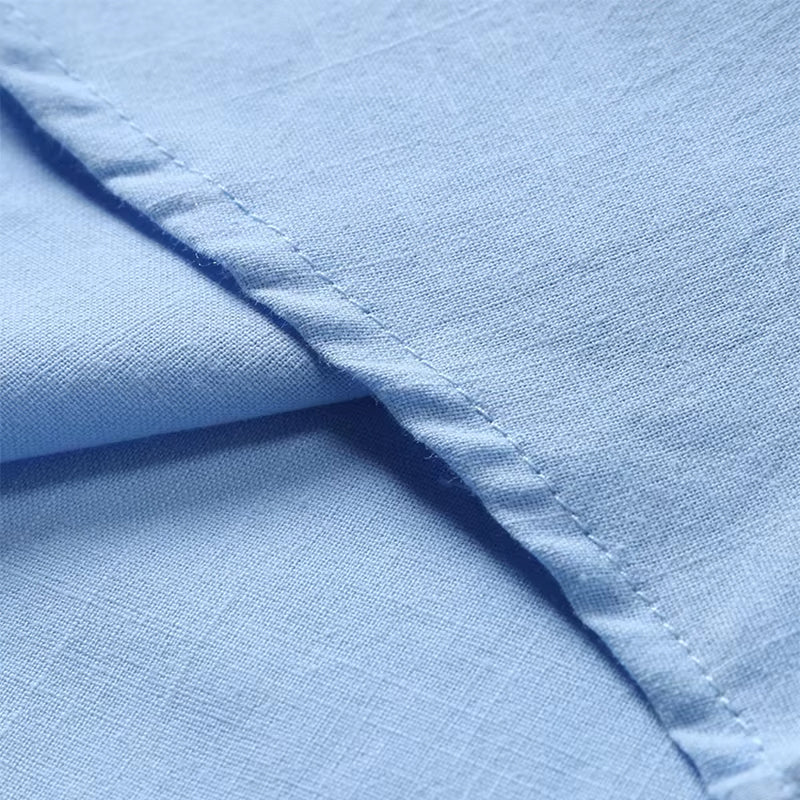 Linen polo shirt Light Blue