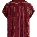Men's Striped Cotton Short Sleeve Shirt