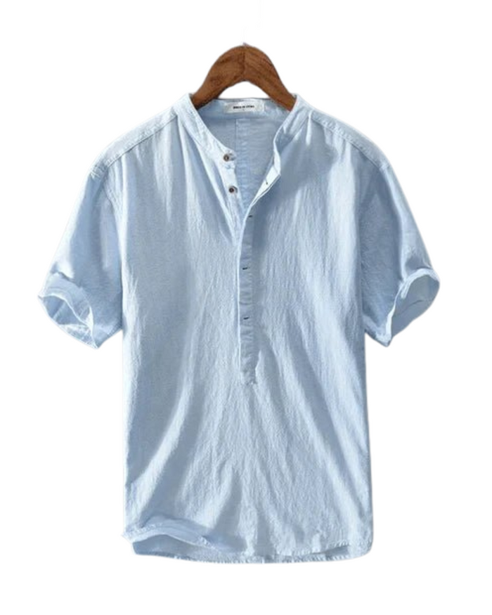 Men's Linen Shirt, Gray and Navy