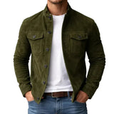Suede jacket with buttons
