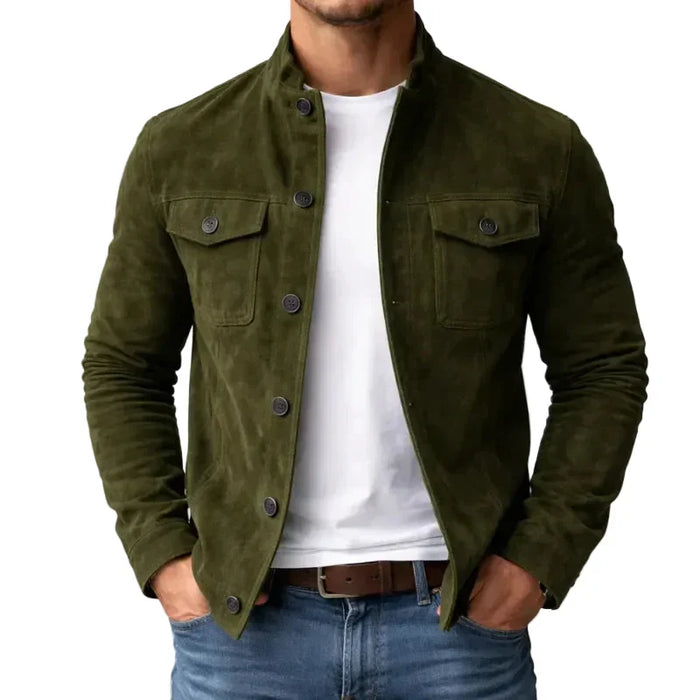 Suede jacket with buttons