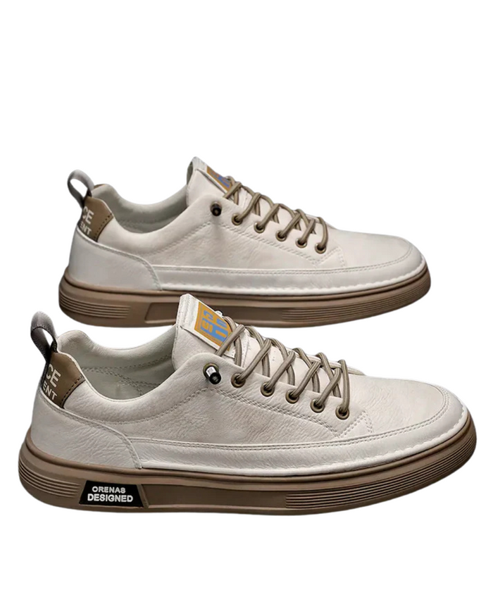 Men's Leather Sneakers, Black