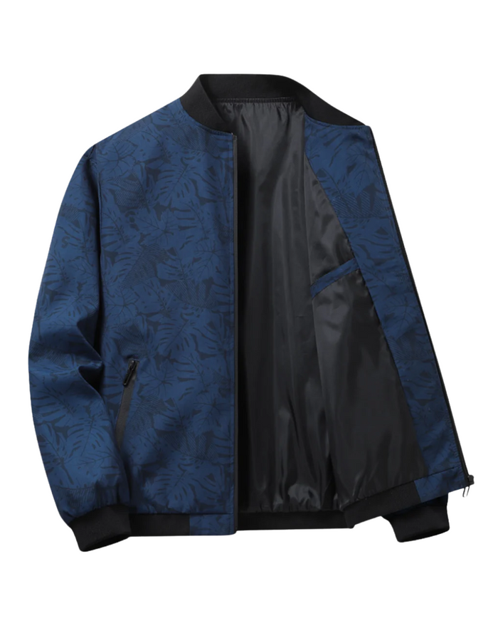Men's Bomber Jacket, Black and Blue