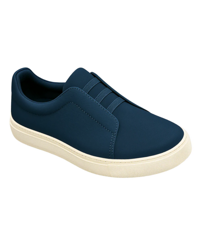 Men's Leather Sneakers, Navy and Brown