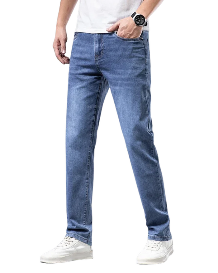 Men's Denim Jeans, Light Blue and Gray