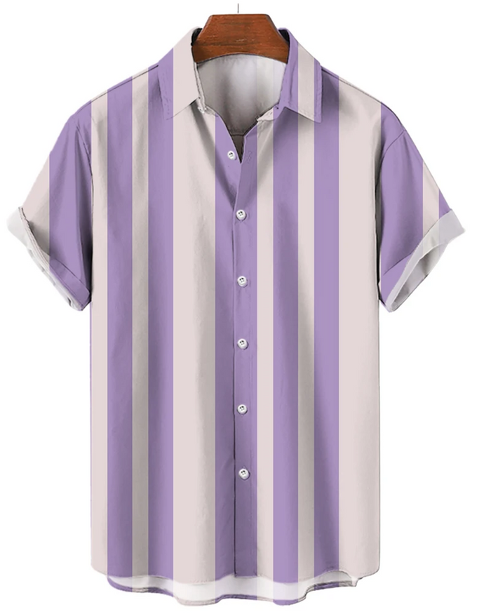 Men's Shirt, Short Sleeve, Striped, Summer