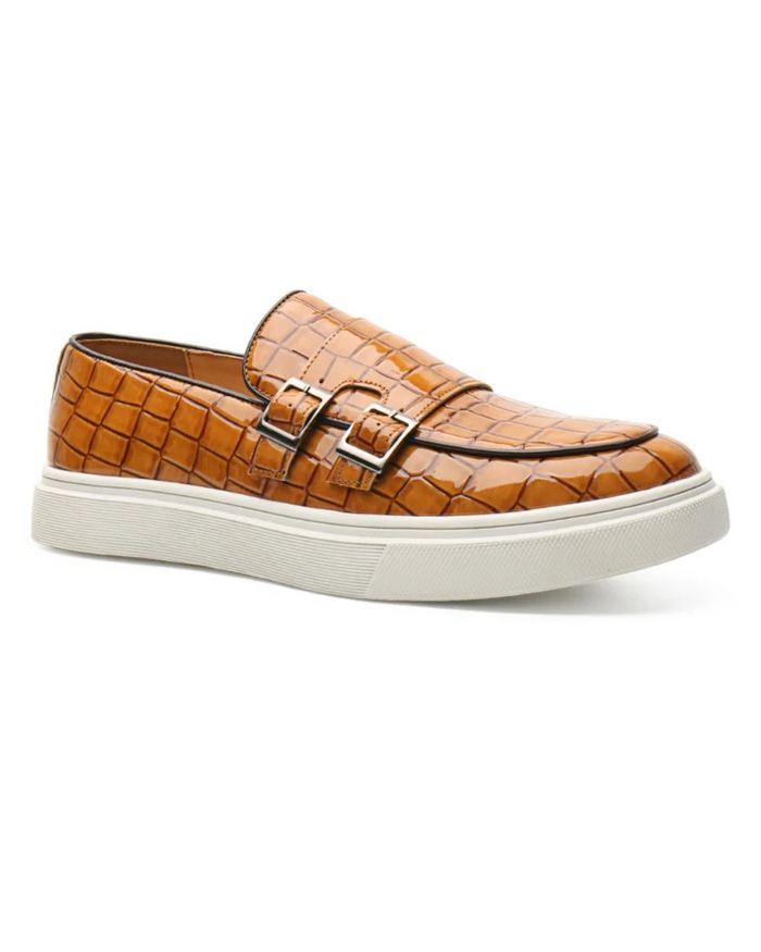 Men's Leather Shoes, Green and Blue