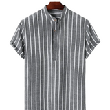 Elegant Striped Short-Sleeve Shirt