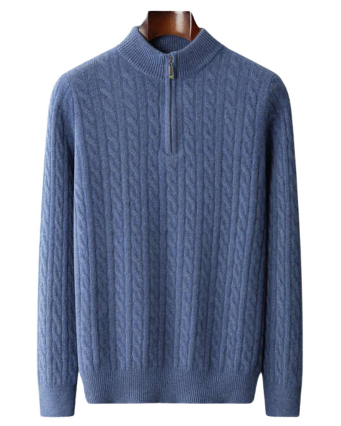 Deneb Men's Cashmere Sweater, Half-Zip