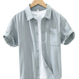 Cotton Shirt with Short Sleeves