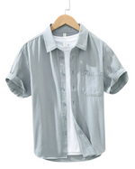 Cotton Shirt with Short Sleeves