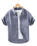 Linen Shirt with Short Sleeves