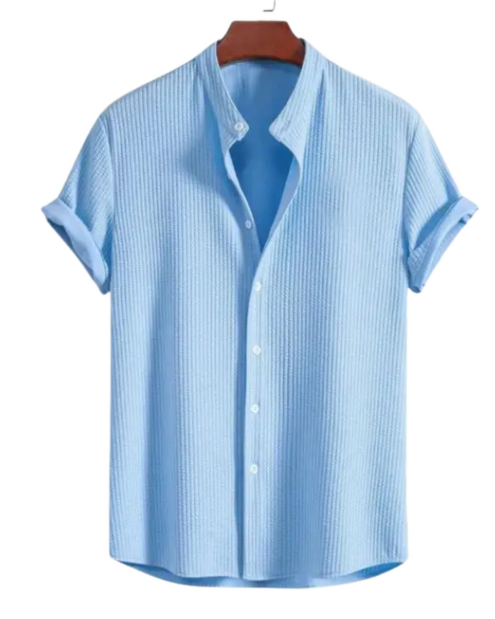 Italian Men's Shirt, White and Beige