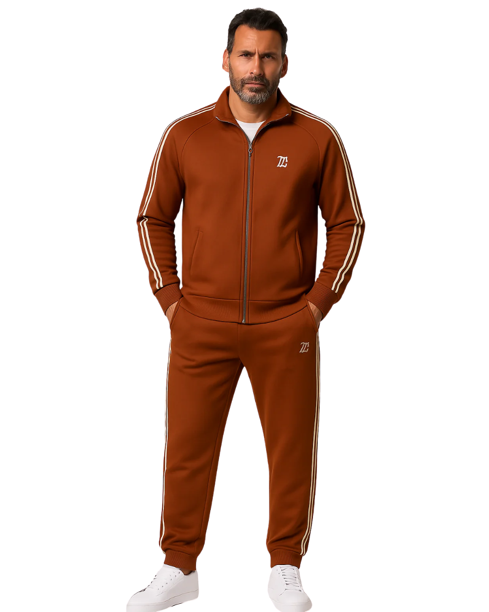 Oscar - Striped Tracksuit Brown