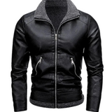 Elegant Leather Fleece Jacket