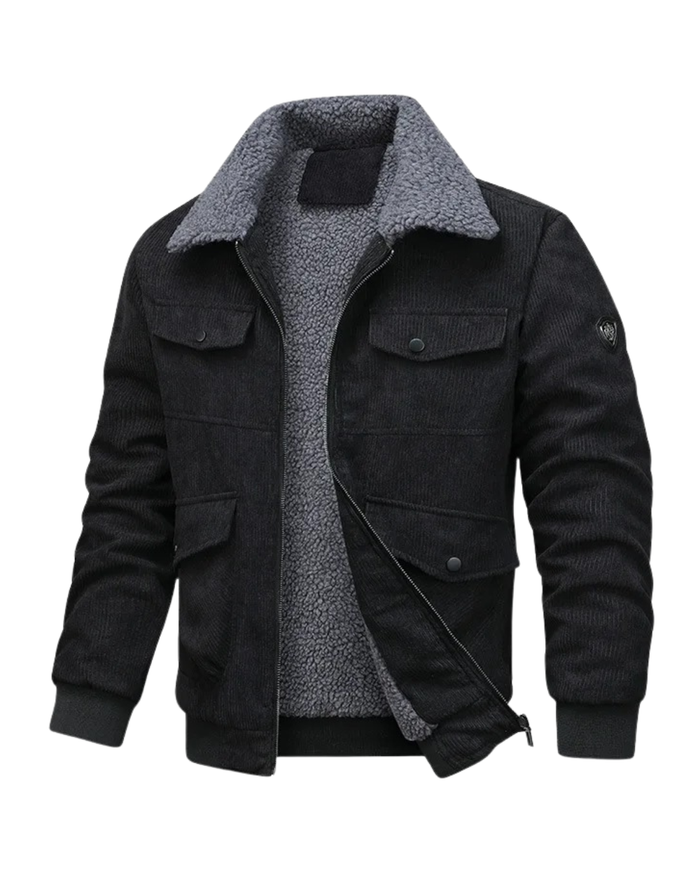 Men's Corduroy Jacket, Gray and Khaki