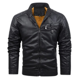 Retro Fleece Lined Leather Jacket