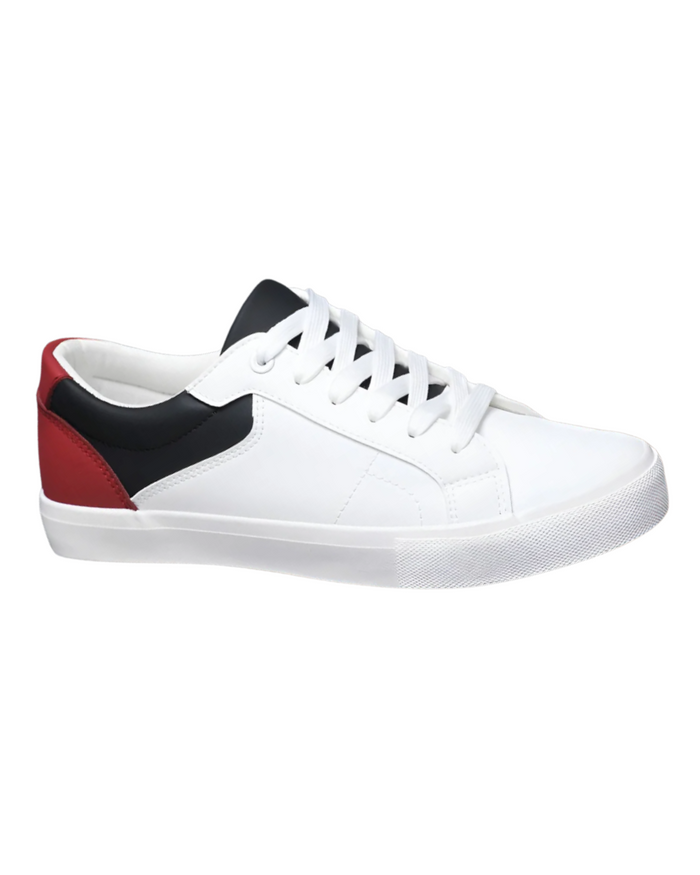 Men's Leather Shoes, Red and Blue