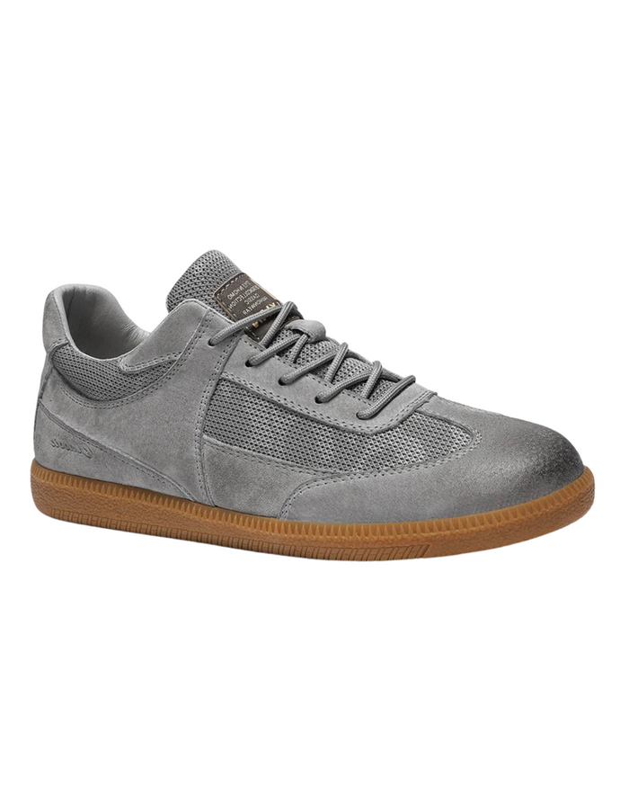 Men's Leather Sneakers, Gray and Beige