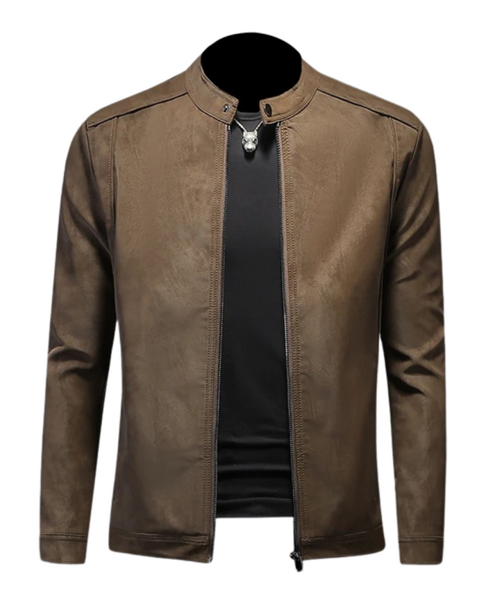 Men's Leather Jacket, Brown and Black