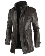 Elegant Long Leather Motorcycle Jacket