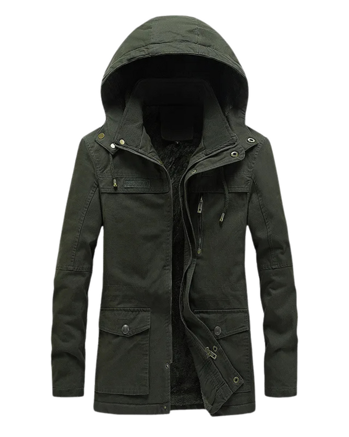 Windproof Men's Jacket, Brown and Black