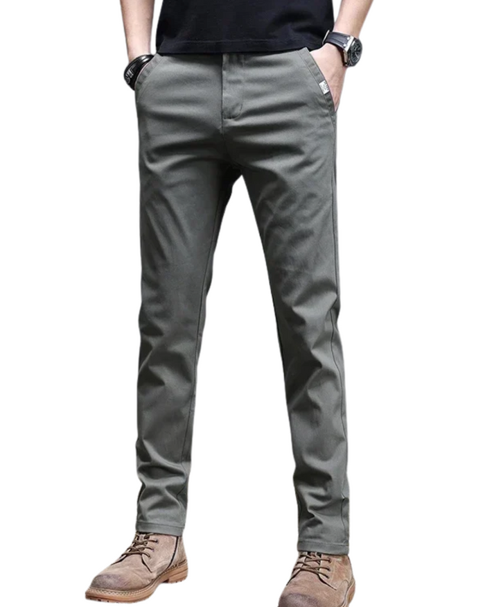 Men's Cotton Pants, Light Khaki and Light Gray