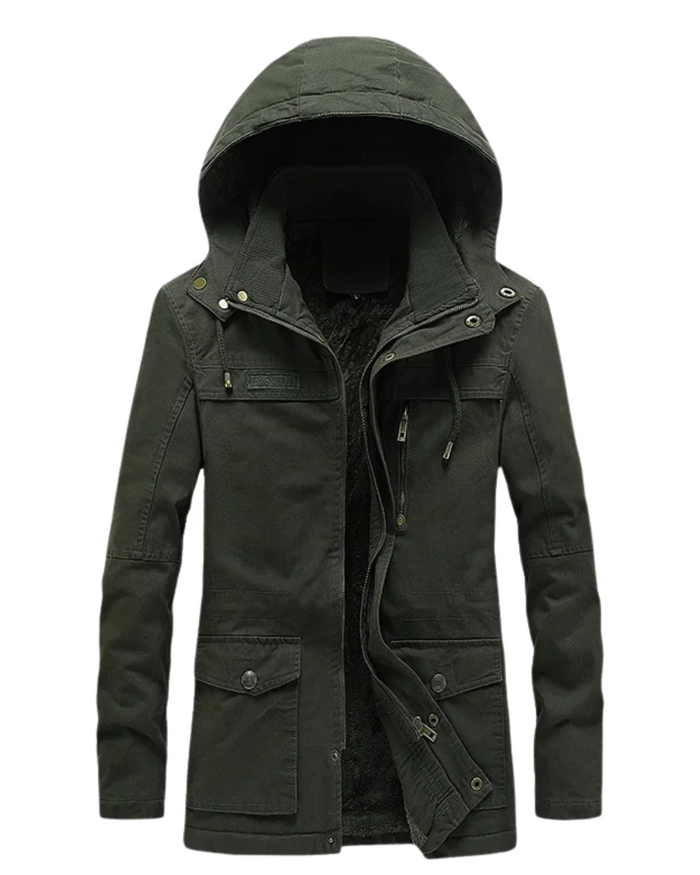Men's Cotton Jacket, Brown and Black