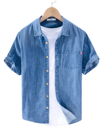 Denim Shirt with Short Sleeves