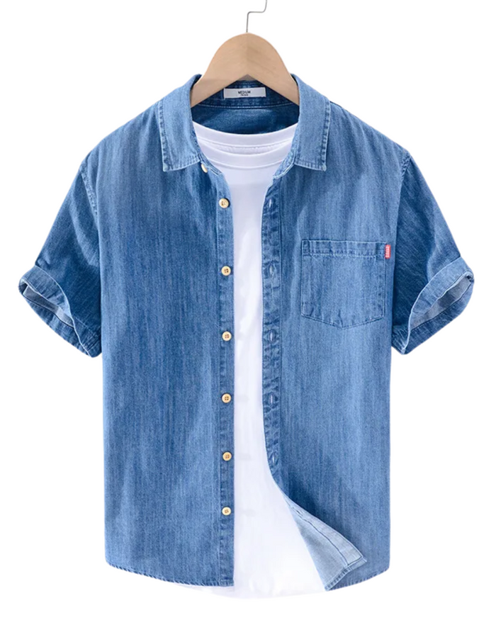Men's Denim Shirt, Short Sleeve