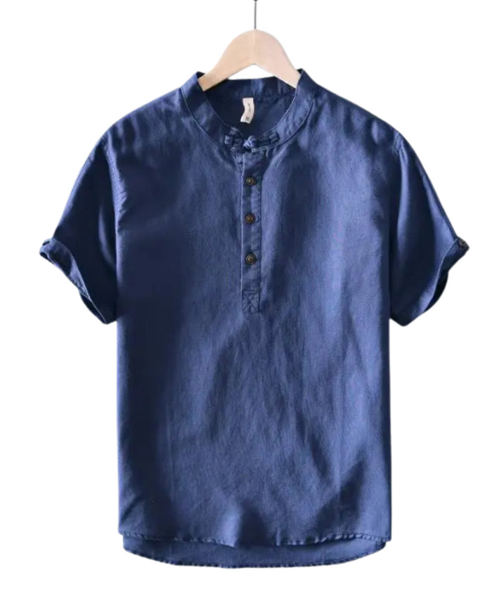 Men's Linen Shirt, Short Sleeve, Cotton