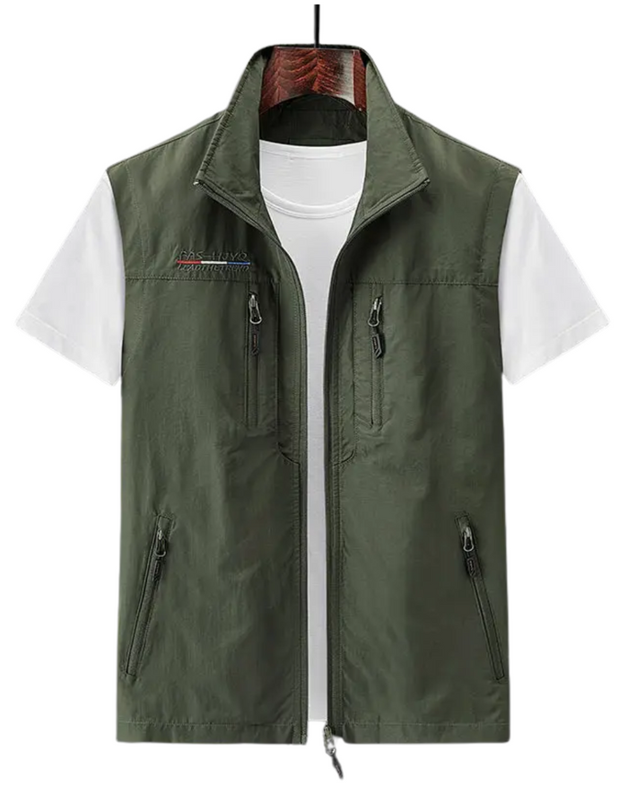 Multi-Pocket Men's Cardigan, Water Resistant
