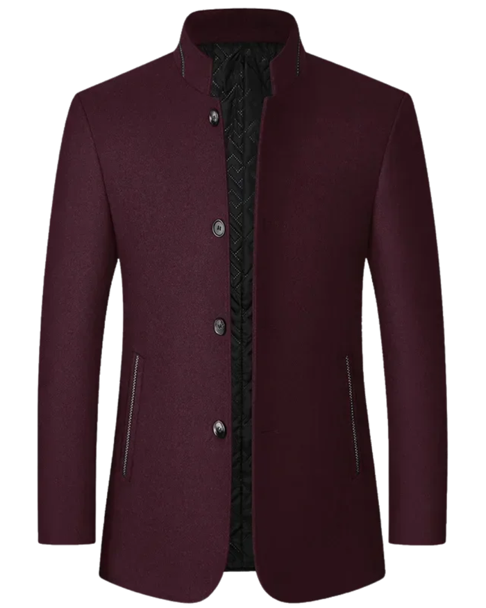Men's Wool Coat, Gray and Black