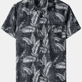 Hawaiian Casual Short-Sleeve Pockets Shirts, Tropical Print