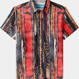 Vintage Abstract Pattern Textured Beach Style Shirt