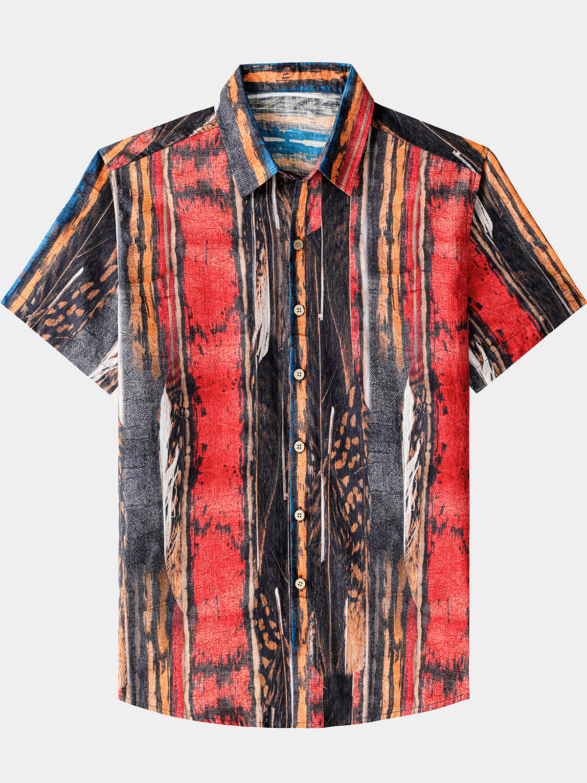 Vintage Abstract Pattern Textured Beach Style Shirt