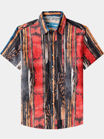 Vintage Abstract Pattern Textured Beach Style Shirt