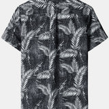Hawaiian Casual Short-Sleeve Pockets Shirts, Tropical Print