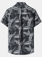 Hawaiian Casual Short-Sleeve Pockets Shirts, Tropical Print