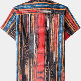 Vintage Abstract Pattern Textured Beach Style Shirt