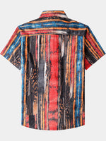 Vintage Abstract Pattern Textured Beach Style Shirt