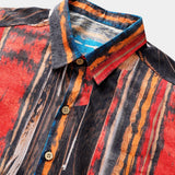 Vintage Abstract Pattern Textured Beach Style Shirt