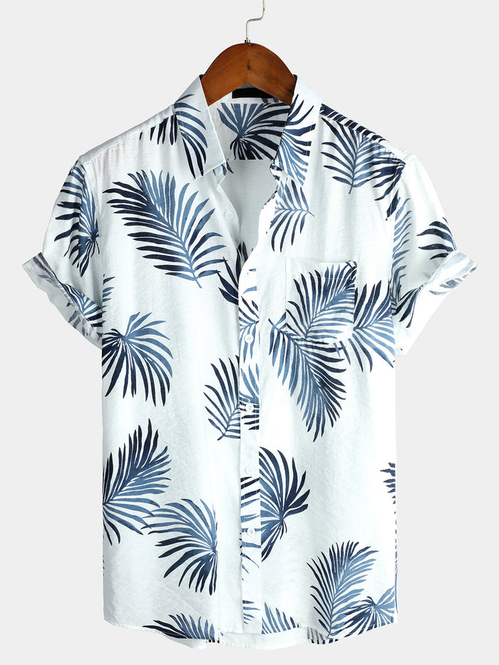 Hawaiian Flower Button-Up Summer Shirt