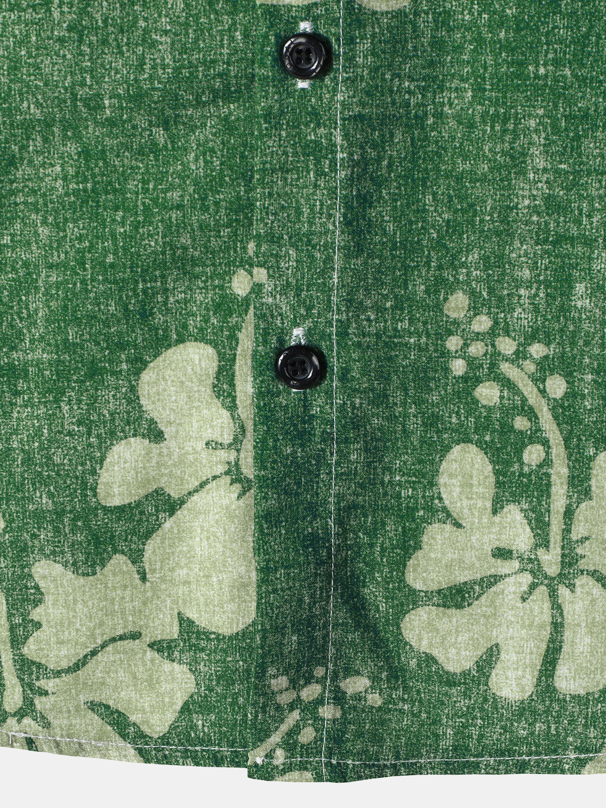Green Button-Up Short Sleeve Shirt with Hawaiian Floral Pocket