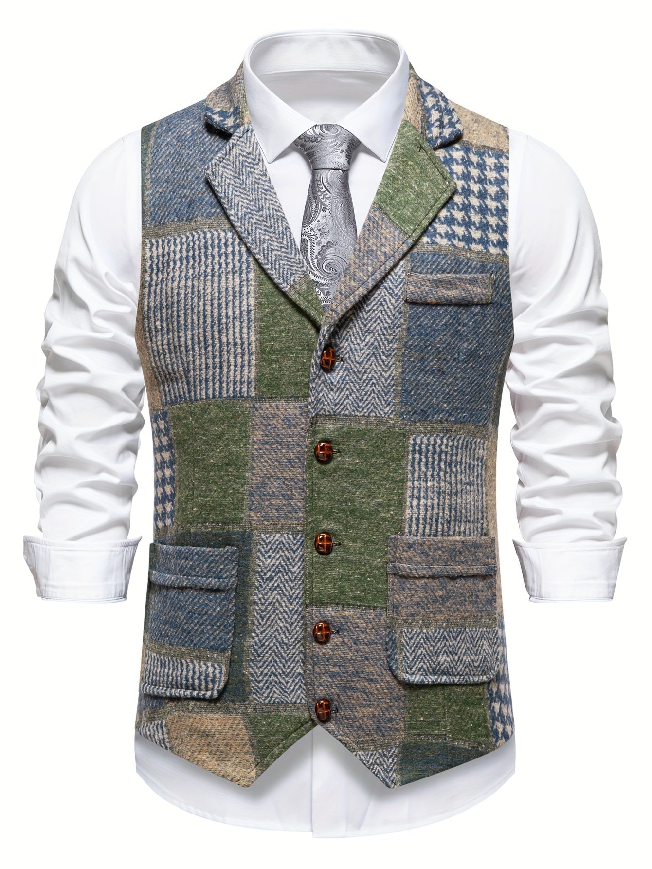 Elegant Patchwork Waistcoat