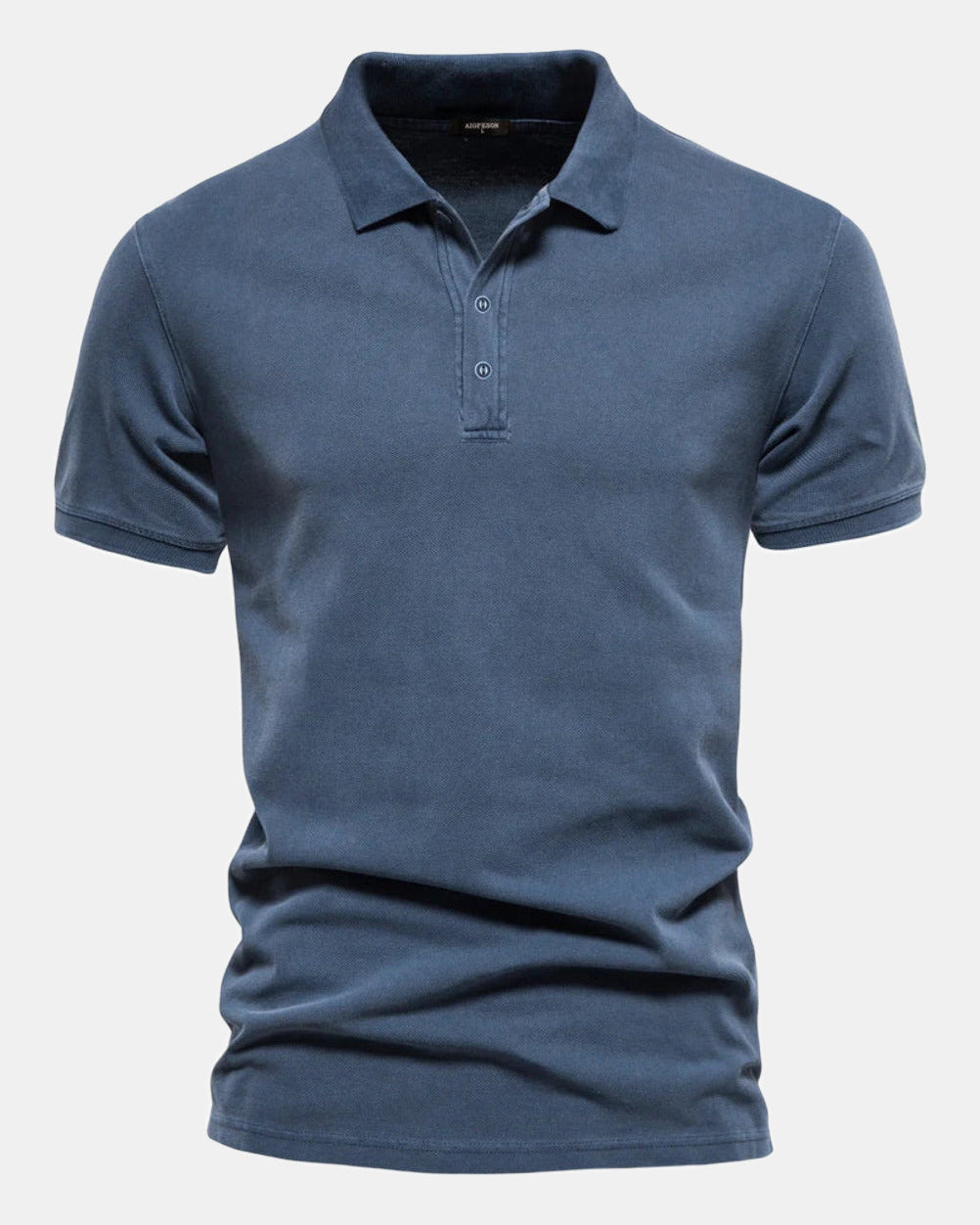 Men's Polo Shirt, Green and Dark Blue in Dark Blue
