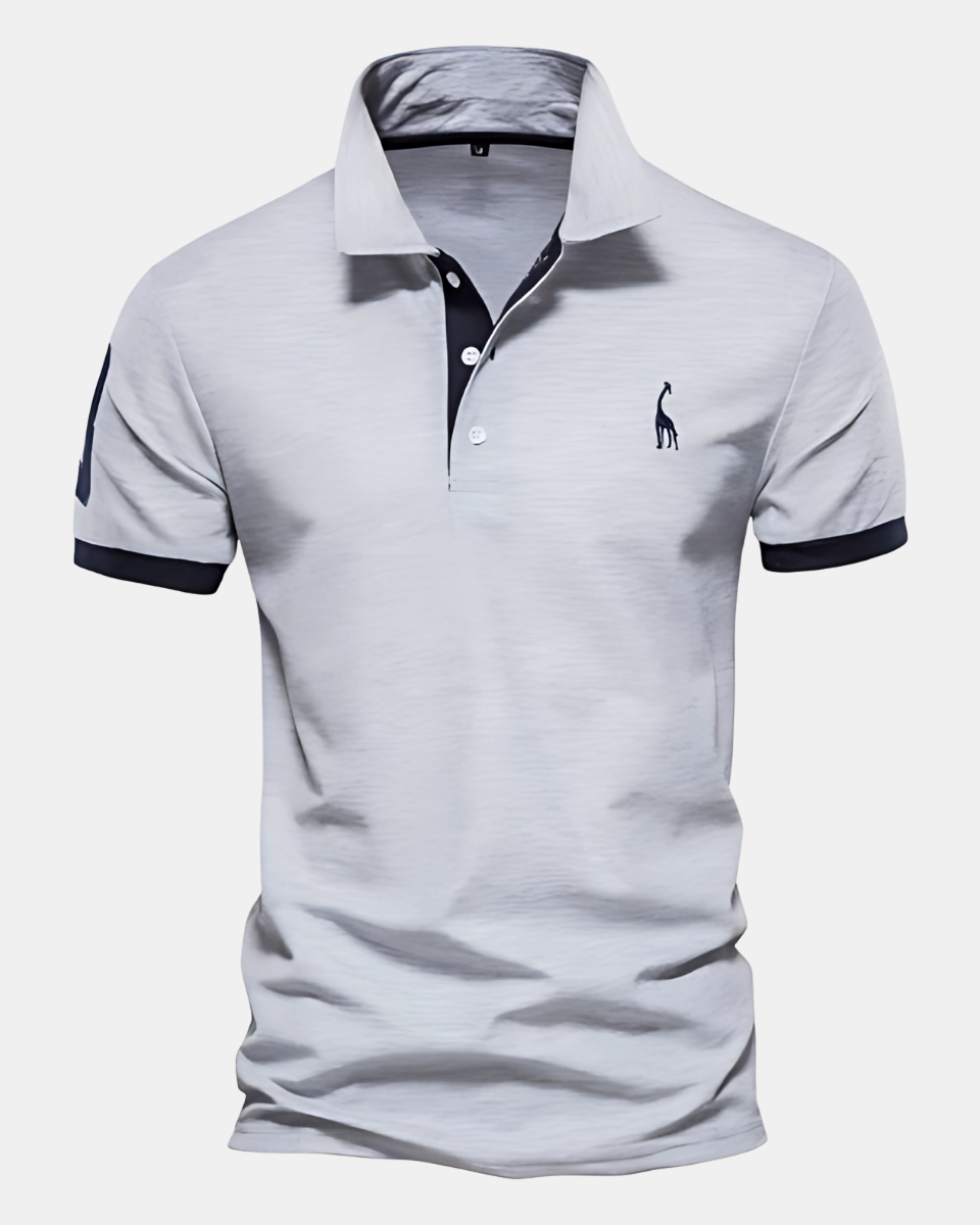 Men's Cotton Polo Shirt in Gray