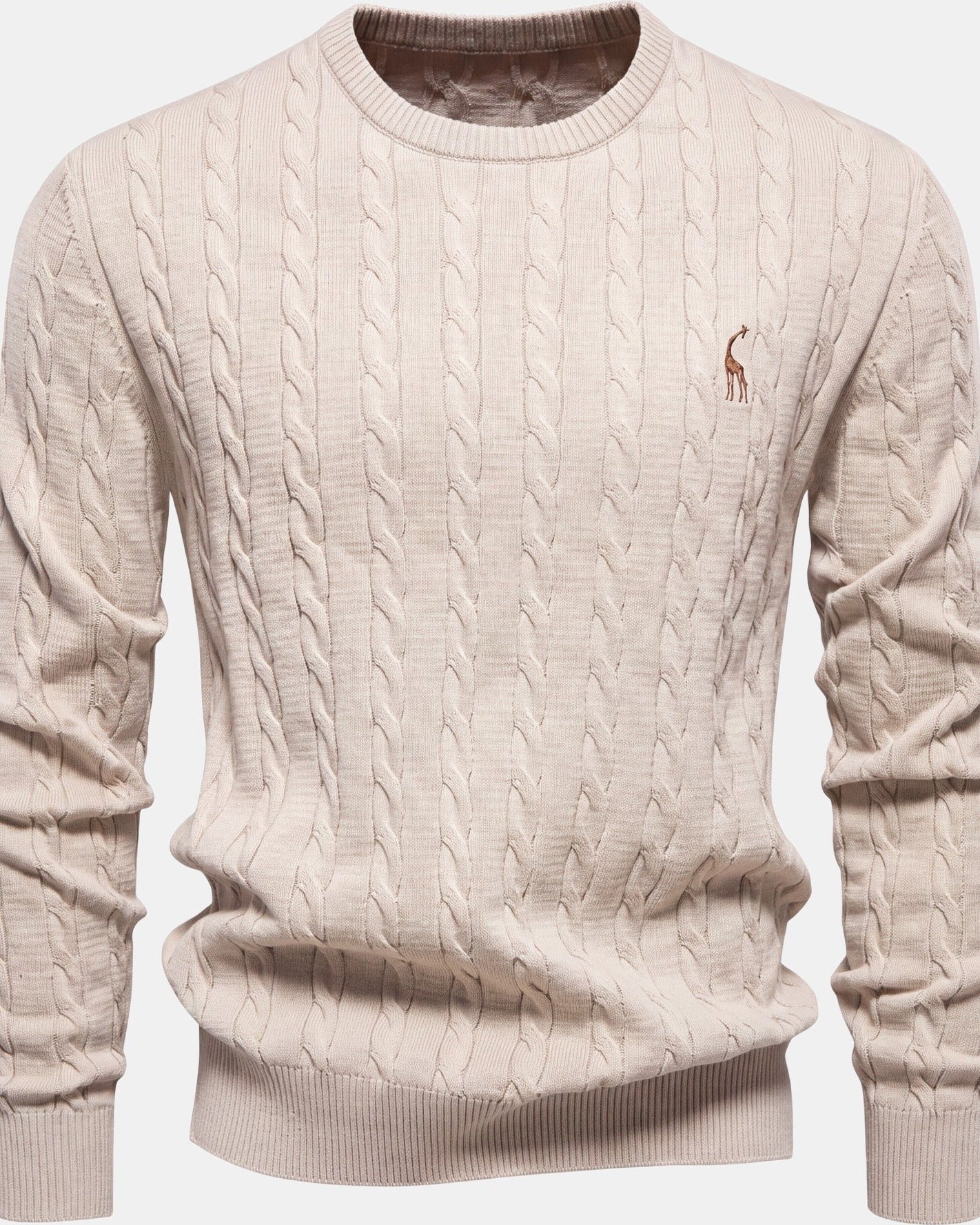 Falkner Men's Knit Sweater Apricot, photo studio