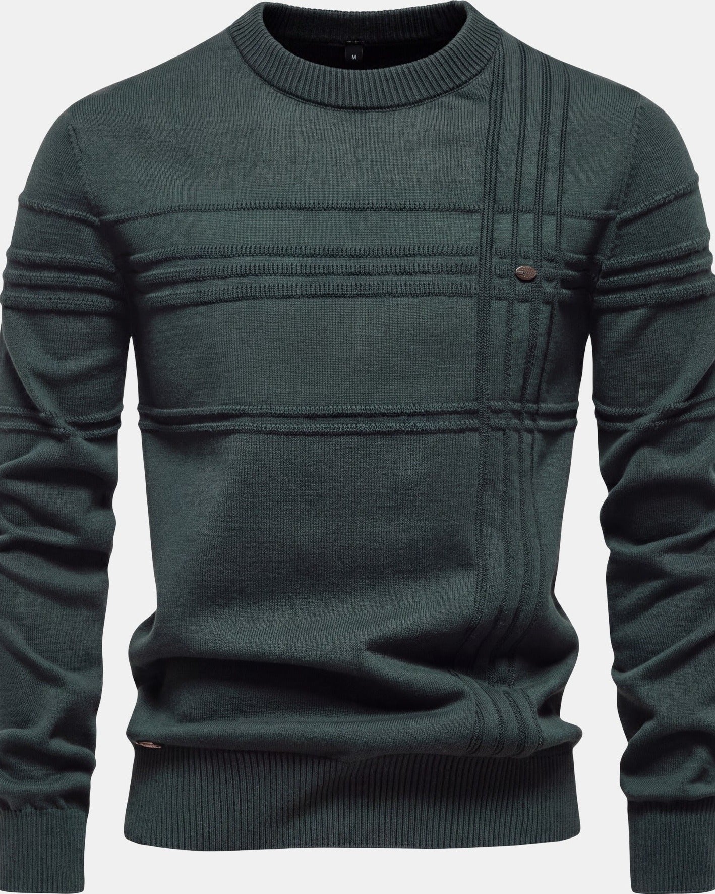 Burkhard Men's Knit Sweater Plaid Green, photo studio