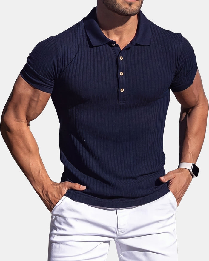 Men's Cotton Polo Shirt, Striped